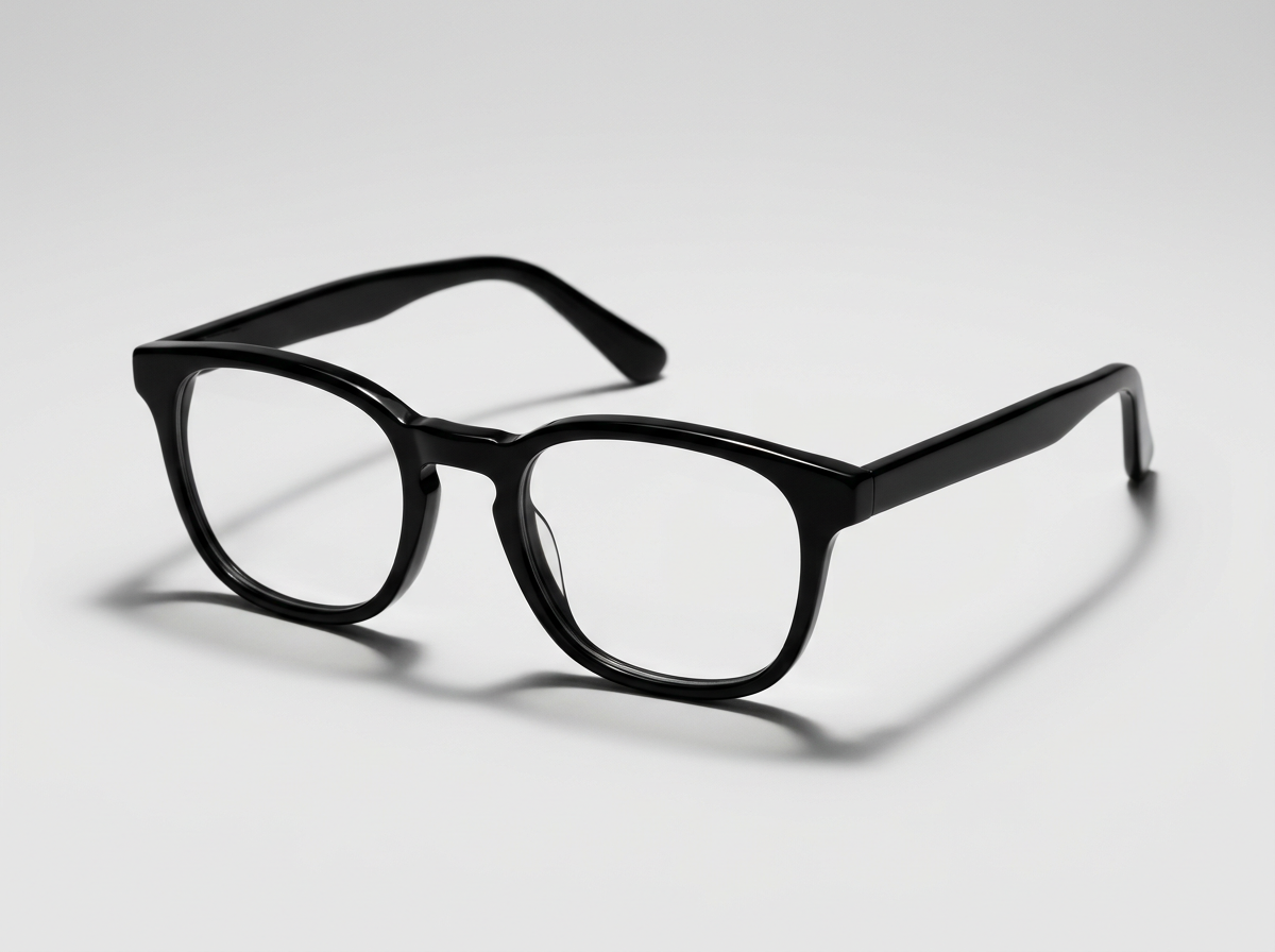 Designer eyeglasses frame with prescription lenses fitted