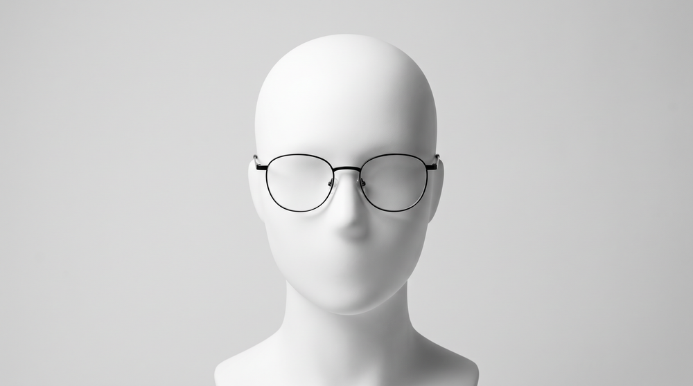 Eyeglasses lens with reflections, before anti-reflective coating
